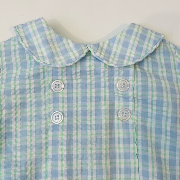 NWT Bailey Boys 3M Retreat Seersucker Dressy Bubble Shortall - Picture 2 of 6